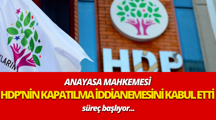 AYM, HDP’nin kapatılması istemiyle hazırlanan iddianameyi kabul etti