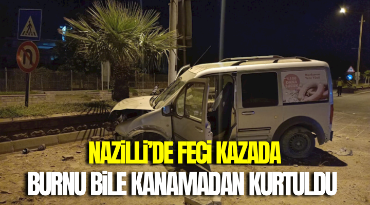 Alkollü sürücü neredeyse canından olacaktı. Kaza, Denizli-Aydın karayolu Eğrek Mahallesi