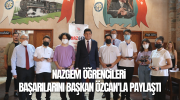 NAZGEM öğrencileri başarılarını Başkan Özcan ile paylaştı
