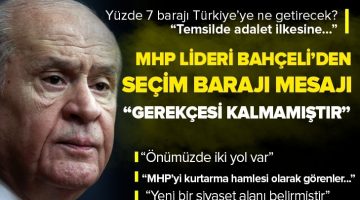 MHP lideri Bahçeli’den seçim barajı açıklaması: ‘MHP’yi kurtarma hamlesi’ olarak yorumlayanlar hata yapıyor