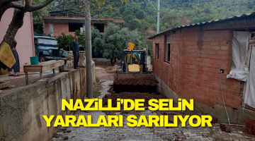 Nazilli’de selin vurduğu bölgelere müdahale ediliyor