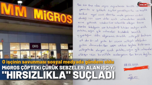 Migros’un İstanbul Merter şubesinde çalışan bir işçi, çöpe atılmak üzere
