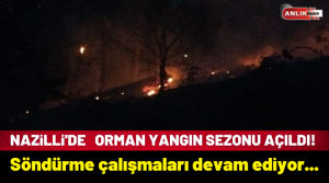 NAZLI ALTINAYAR – Yangın, Aydın’ın Nazilli ilçesinde Aşağıyakacık Mahallesi’nde akşam