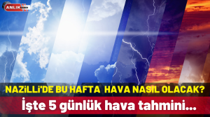 Meteoroloji Genel Müdürlüğü Nazilli’nin 5 günlük hava durumu tablosunu açıkladı.