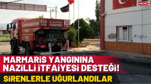 Aydın Büyükşehir Belediyesi ekipleri Muğla’nın Marmaris ilçesindeki yangın söndürme çalışmalarına