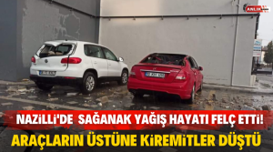 NAZLI ALTINAYAR – Nazilli’de akşam saatlerinde başlayan sağanak yağış hayatı