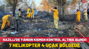 NAZLI ALTINAYAR – Nazilli’de akşam saatlerinde başlayan yangın hala daha