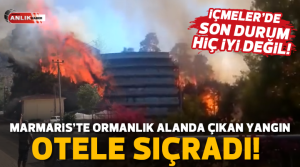 Muğla’nın Marmaris ilçesinde İçmeler-Turunç yolu üzerinde başlayan Orman yangını yerleşim