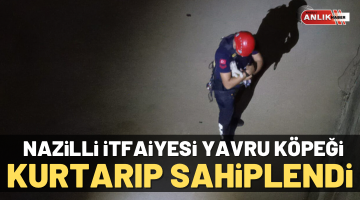 Nazilli İtfaiyesi minik yavruyu kurtarıp sahiplendi
