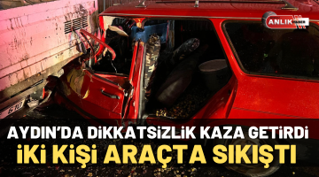 Aydın’da sıkışmalı trafik kazası! 2 kişi yaralandı