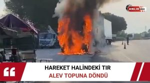 Aydın’ın Sultanhisar ilçesinde bir TIR yanarak küle döndü. Yangın, Sultanhisar’da