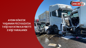 Aydın’ın Söke ilçesinde meydana gelen trafik kazasında 2 kişi yaralanırken