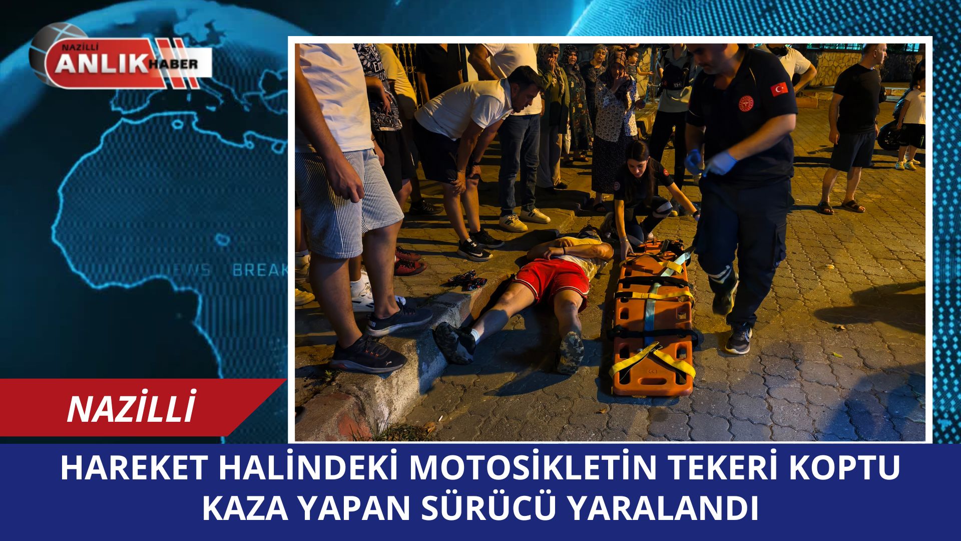 HAREKET HALİNDEKİ MOTOSİKLETİN ÖN TEKERİ KOPTU