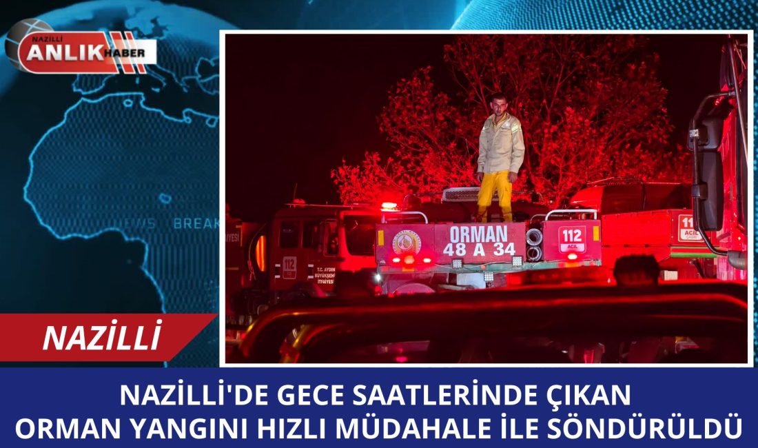 Aydın’ın Nazilli ilçesine bağlı Kahvederesi Mahallesi’nde çıkan orman yangını, ekiplerin