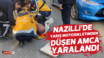 Nazilli’de yarış motorundan düşen amca yaralandı