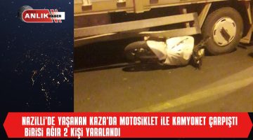 Kamyonetin altında kalan motosiklette 1’i ağır 2 kişi yaralandı