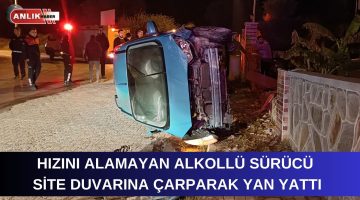 HIZINI ALAMADI SİTE DUVARINA GİRDİ