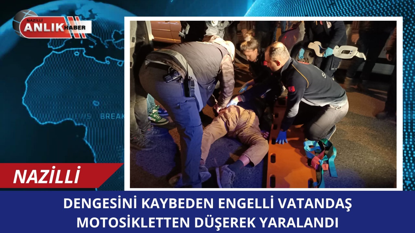 MOTOSİKLETTEN DÜŞEN ENGELLİ VATANDAŞ YARALANDI