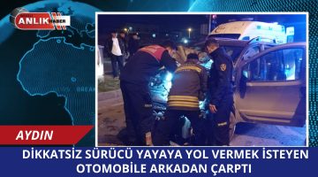 YAYAYA YOL VERMEK İSTERKEN KAZA YAPTI