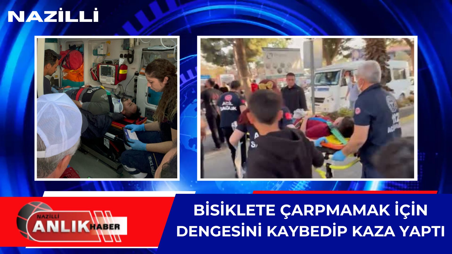 BİSİKLETE ÇARPMAMAK İÇİN DENGESİNİ KAYBEDİP KAZA YAPTI!