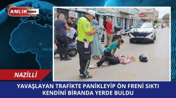 PANİKLE ÖN FRENİ SIKTI KENDİNİ YERDE BULDU!