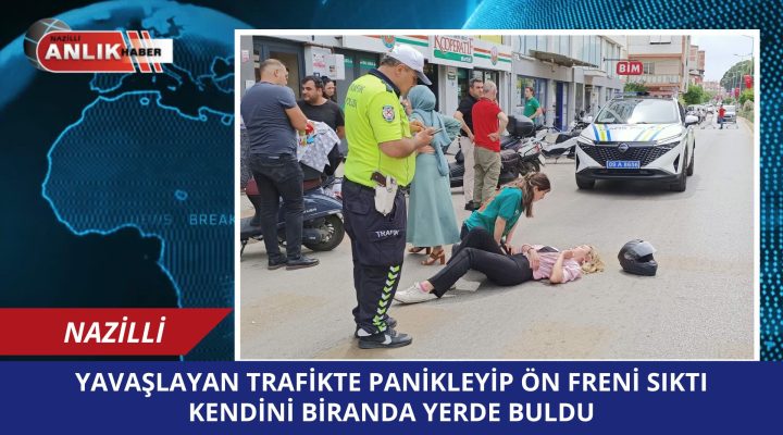 PANİKLE ÖN FRENİ SIKTI KENDİNİ YERDE BULDU!