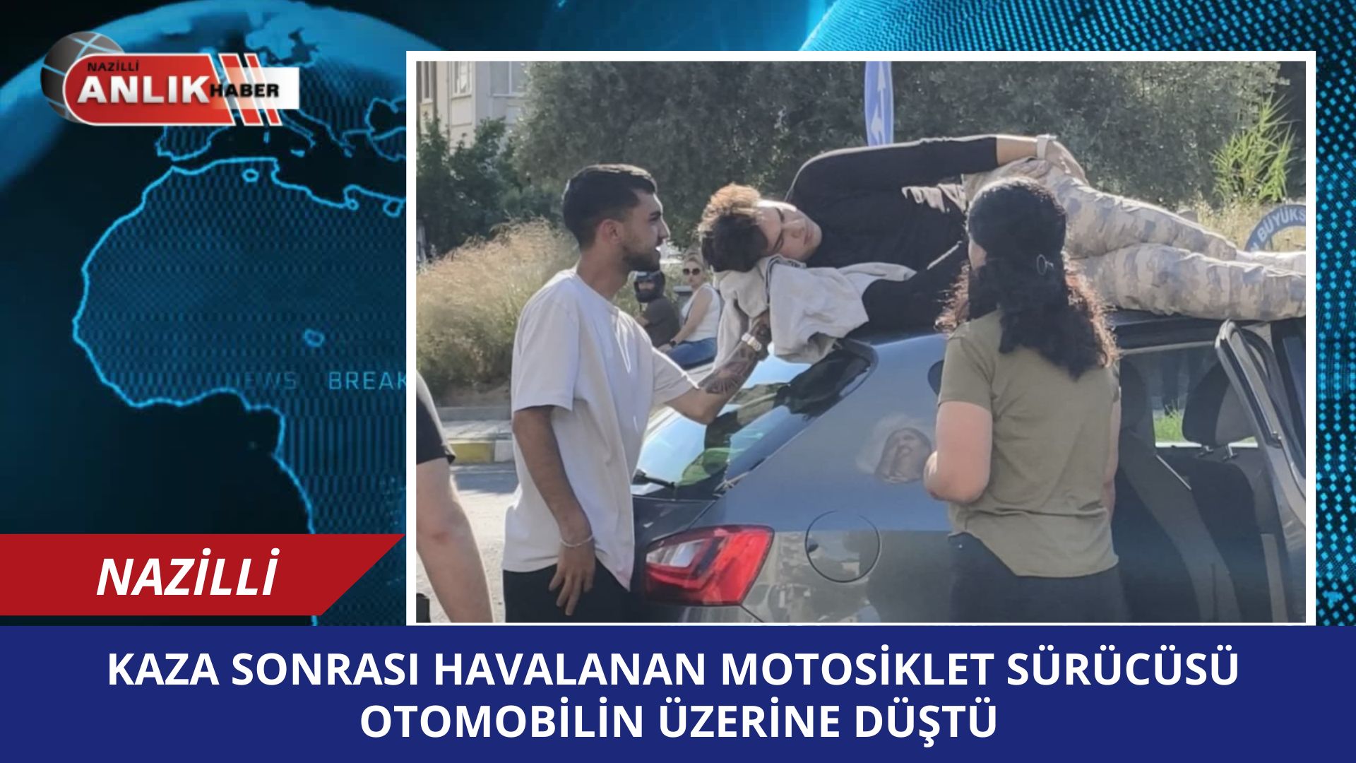 Nazilli’de Trafik Kazası: Otomobil Üzerine Düşen Motosiklet Sürücüsü Yaralandı