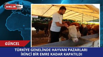 Ülke Genelinde Hayvan Pazarları Şap Hastalığı Nedeniyle Kapatıldı