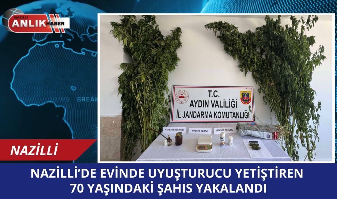 Aydın’ın Nazilli ilçesi Sailer Mahallesi’nde jandarma ekiplerinin düzenlediği operasyonda, evinde
