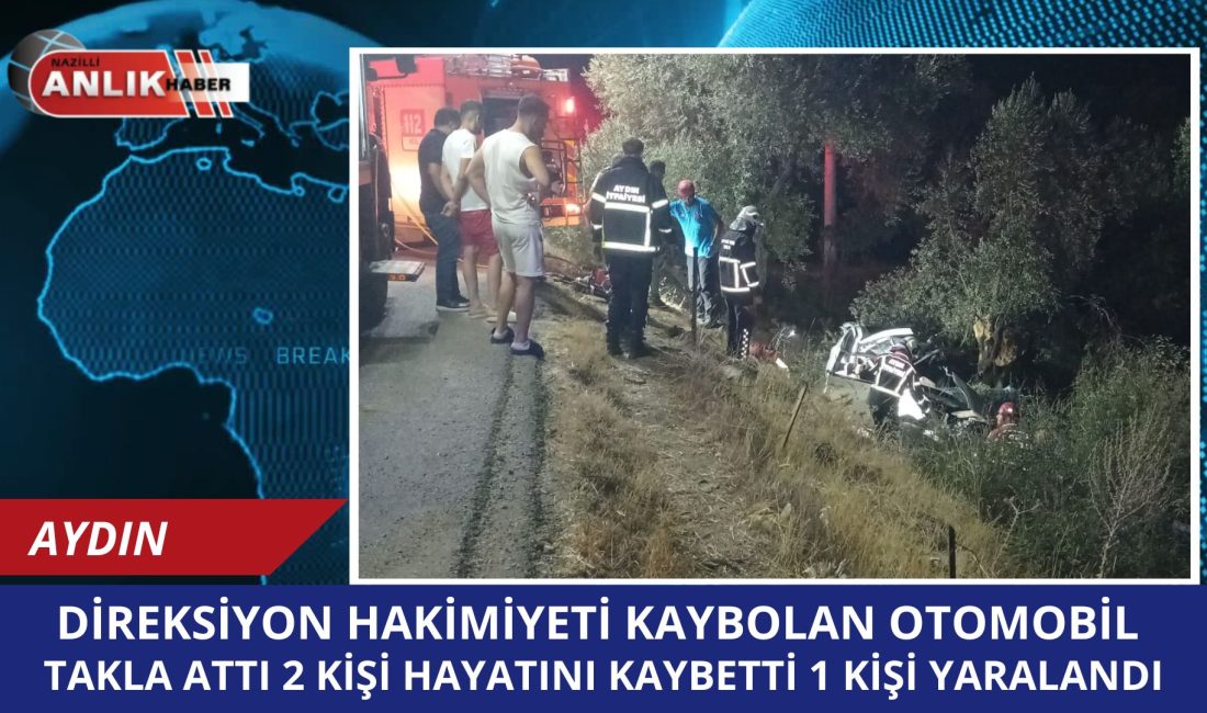 Aydın’ın Çine ilçesinde meydana gelen trafik kazasında, yol kenarındaki zeytin