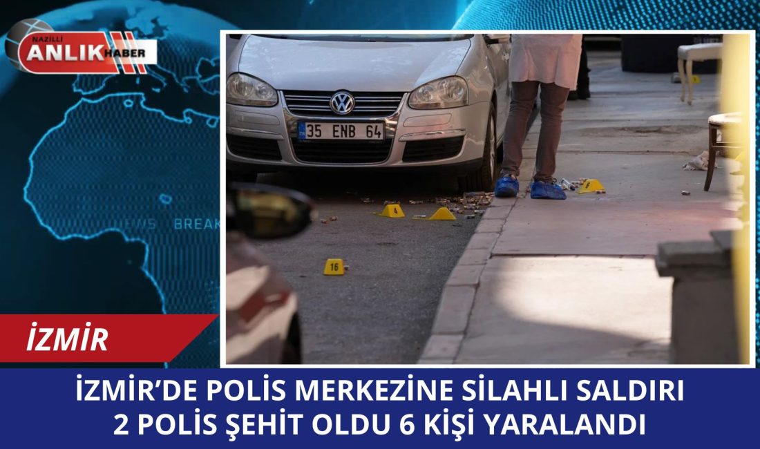 İzmir’in Balçova ilçesinde bulunan Salih İşgören Polis Merkezi’ne kar maskeli