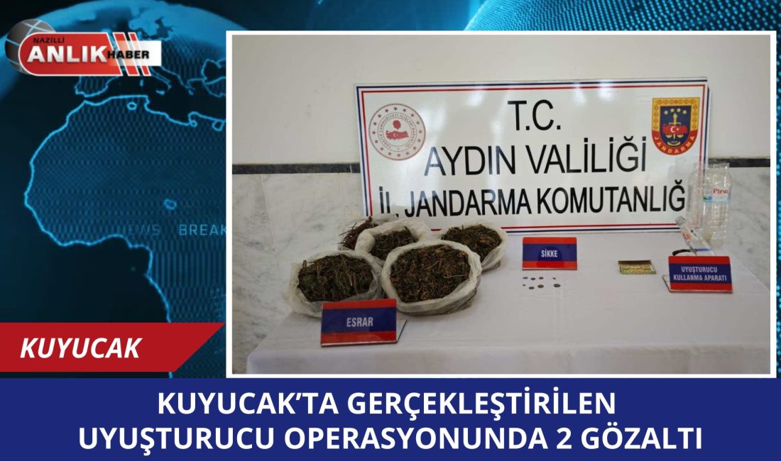 Aydın’ın Kuyucak ilçesinde jandarma ekipleri tarafından düzenlenen operasyonda, iki şahsın