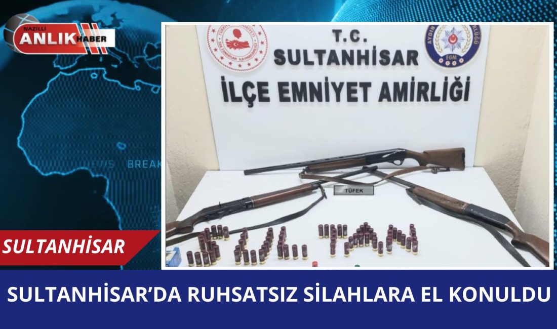 Sultanhisar’da Ruhsatsız Silahlara El Konuldu Sultanhisar İlçe Emniyet Amirliği görevlilerince, 6136 sayılı Kanuna Muhalefet suçu