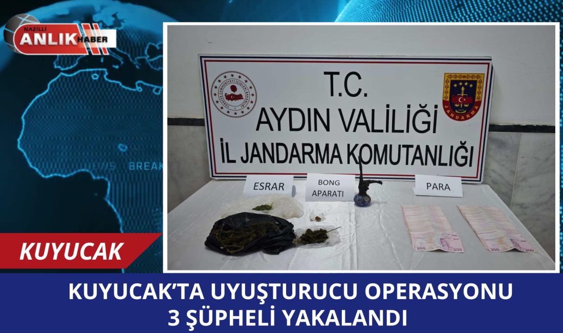 Aydın İl Jandarma Komutanlığı Narkotik Şube Müdürlüğü koordinesinde, Kuyucak ilçesinde