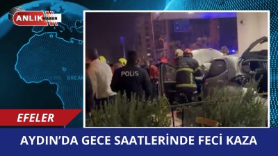 Aydın’ın Efeler ilçesinde gece saatlerinde meydana gelen trafik kazasında, alkollü