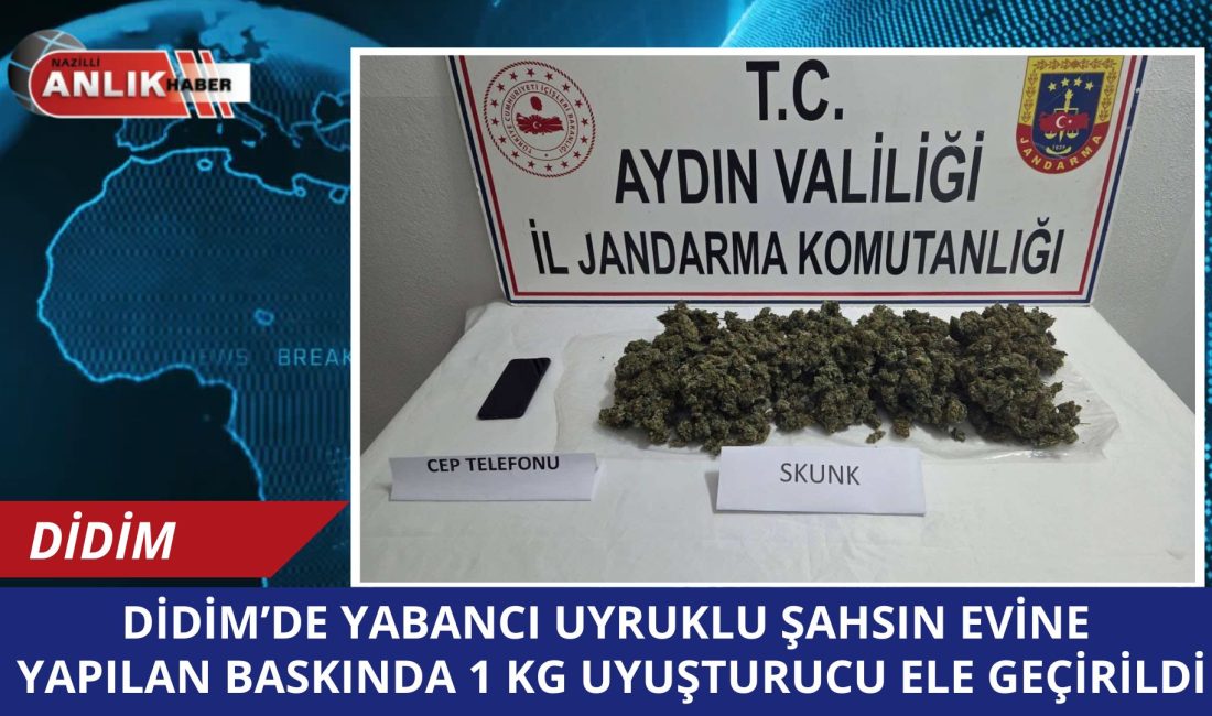 Aydın İl Jandarma Komutanlığı ekipleri, Didim’in Efeler Mahallesi’nde yabancı uyruklu