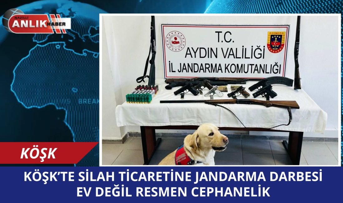 Aydın’ın Köşk ilçesinde jandarma ekiplerince bir eve düzenlenen operasyonda, çok