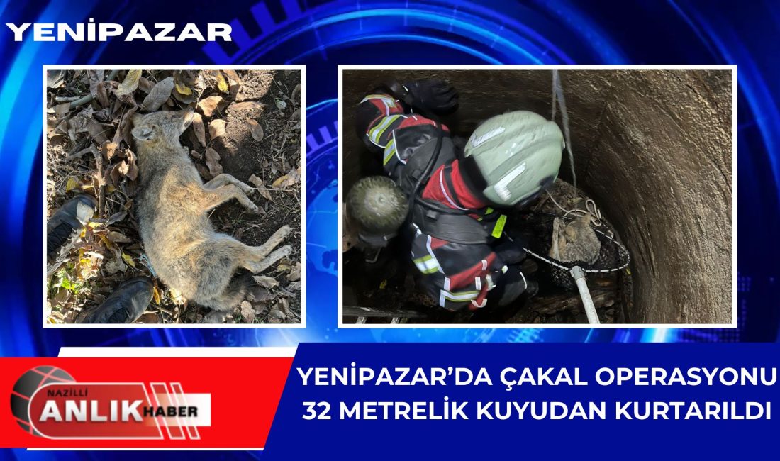 Aydın’ın Yenipazar ilçesinde, 32 metre derinliğindeki bir kuyuya düşerek mahsur