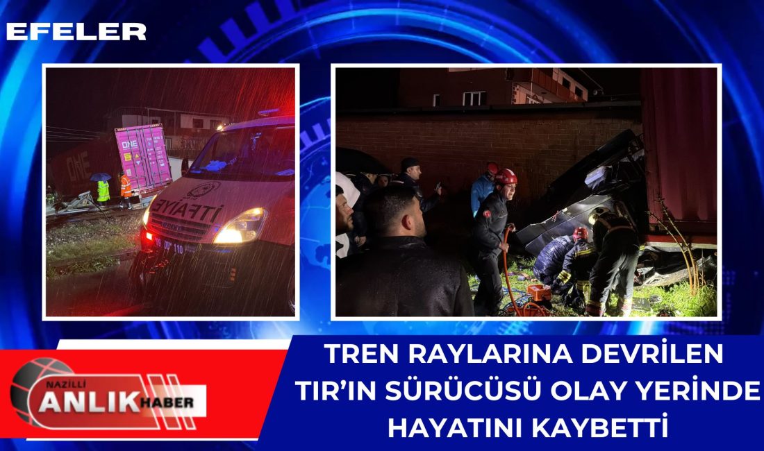Aydın’ın Efeler ilçesinde gece saatlerinde kontrolden çıkan bir tır, önce