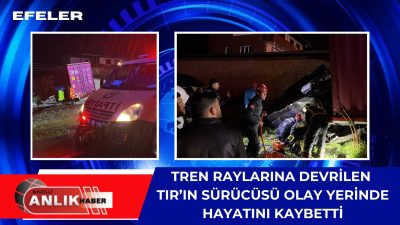 Aydın’ın Efeler ilçesinde gece saatlerinde kontrolden çıkan bir tır, önce
