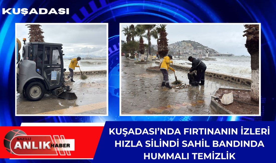 KUŞADASI – Kuşadası’nda sabah saatlerinden itibaren etkili olan şiddetli sağanak