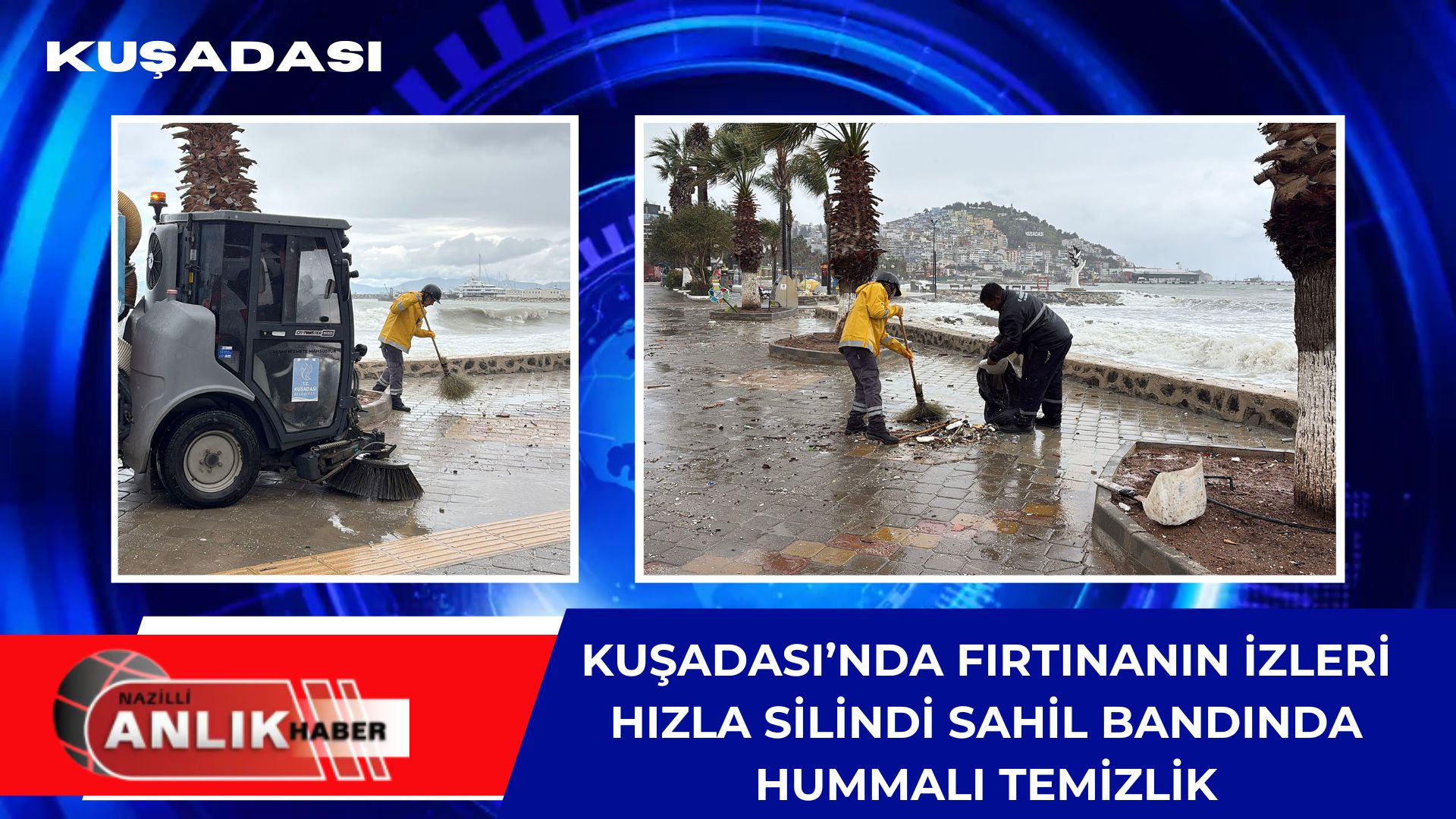 KUŞADASI – Kuşadası’nda sabah saatlerinden itibaren etkili olan şiddetli sağanak