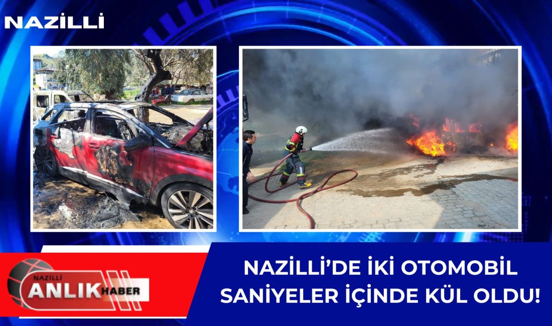Aydın’ın Nazilli ilçesinde park halindeki bir araçta başlayan yangın, kısa
