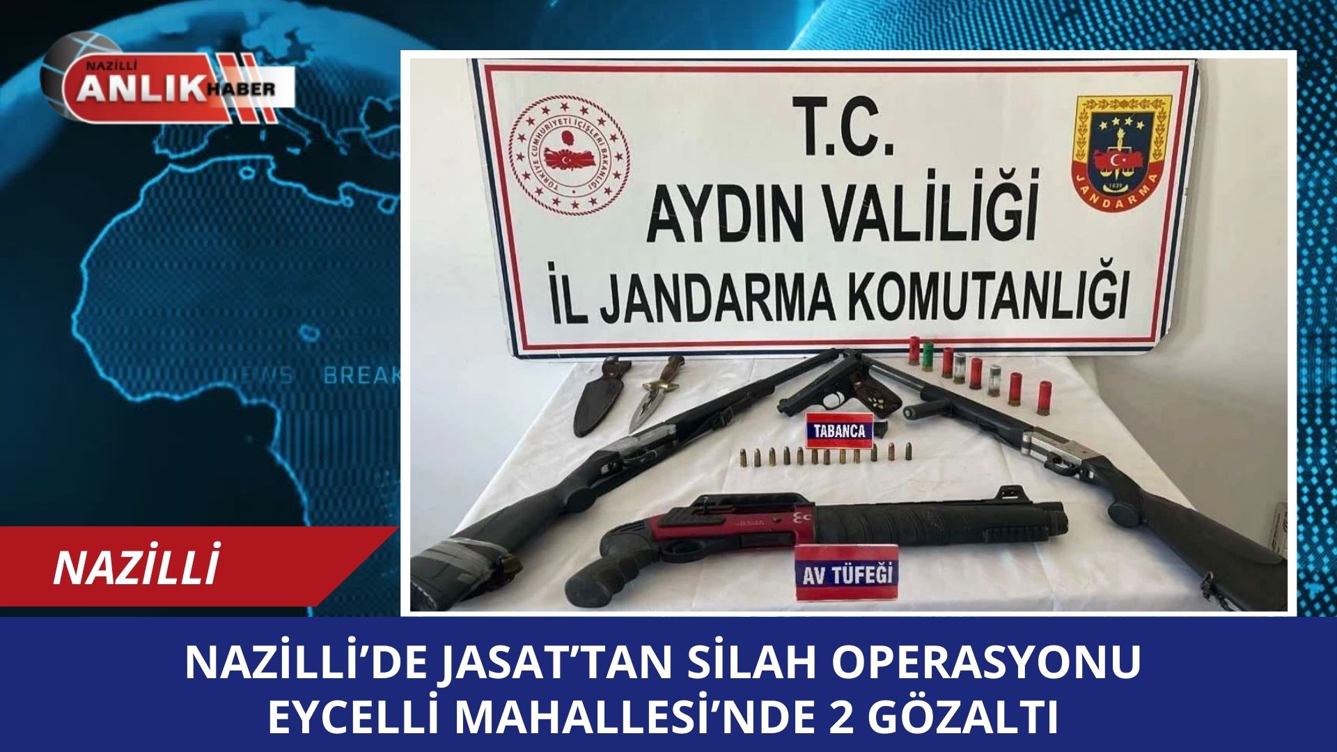 Aydın’ın Nazilli ilçesinde jandarma ekiplerinin bir ikamete düzenlediği operasyonda, çok