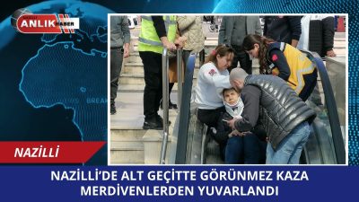 Nazilli İstasyon Meydanı’ndaki alt geçitte yürüyen merdivenleri kullanan B.S. isimli