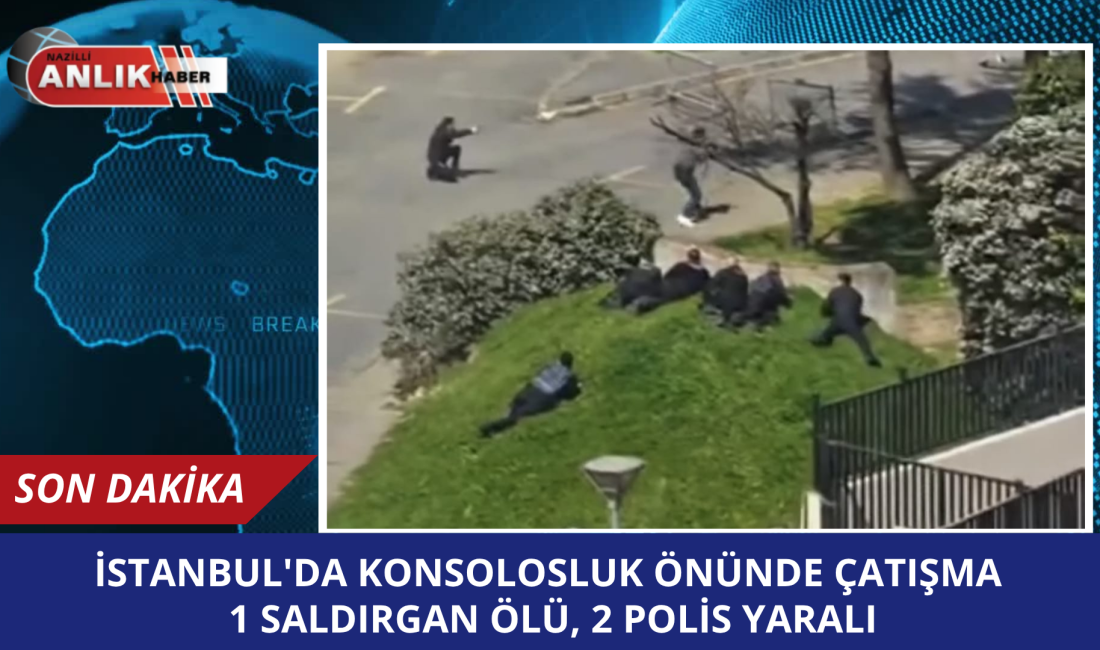 İSTANBUL – Beşiktaş’ta bulunan İsrail Başkonsolosluğu önünde öğle saatlerinde silah