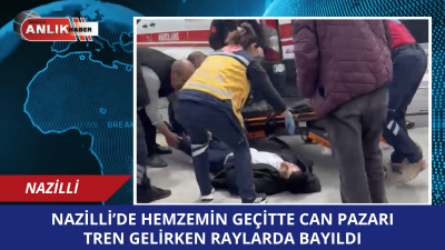 Aydın’ın Nazilli ilçesinde bir vatandaşın tren rayları üzerinde baygınlık geçirmesi