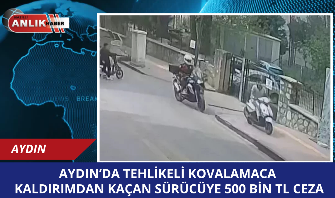 Aydın’ın Efeler ilçesinde polisin “dur” ihtarına uymayan ehliyetsiz ve yaşı